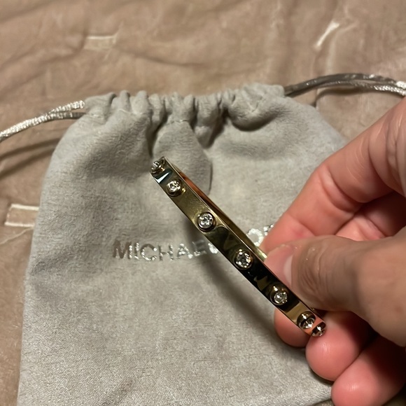 Michael Kors Gold Bangle with Cubic Zirconia Studs - Picture 2 of 7